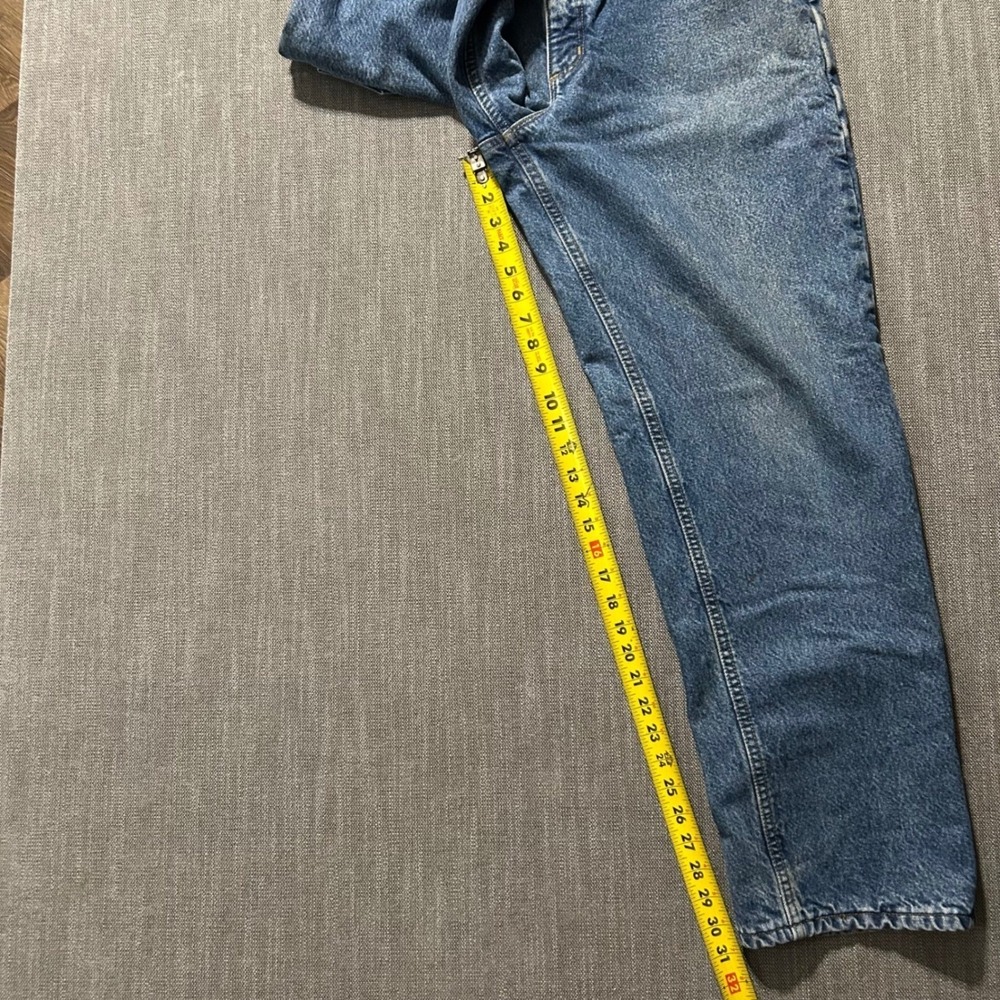 Carhartt B172 DST Jeans Mens 36x32 Blue Flannel Lined Relaxed Fit Workwear Denim - Picture 4 of 7